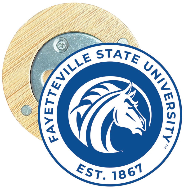 Fayetteville State University Round Wood Magnetic Bottle Opener 2.5" Officially Licensed Collegiate Product Single