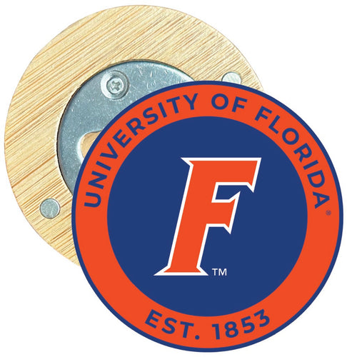 Florida Gators Round Wood Magnetic Bottle Opener 2.5