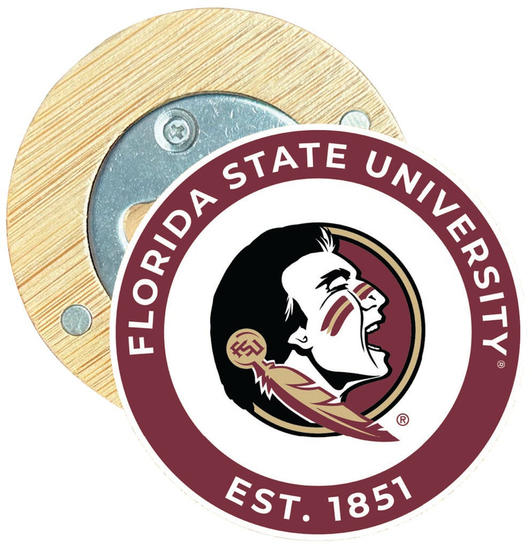 Florida State Seminoles Round Wood Magnetic Bottle Opener 2.5" Officially Licensed Collegiate Product Single