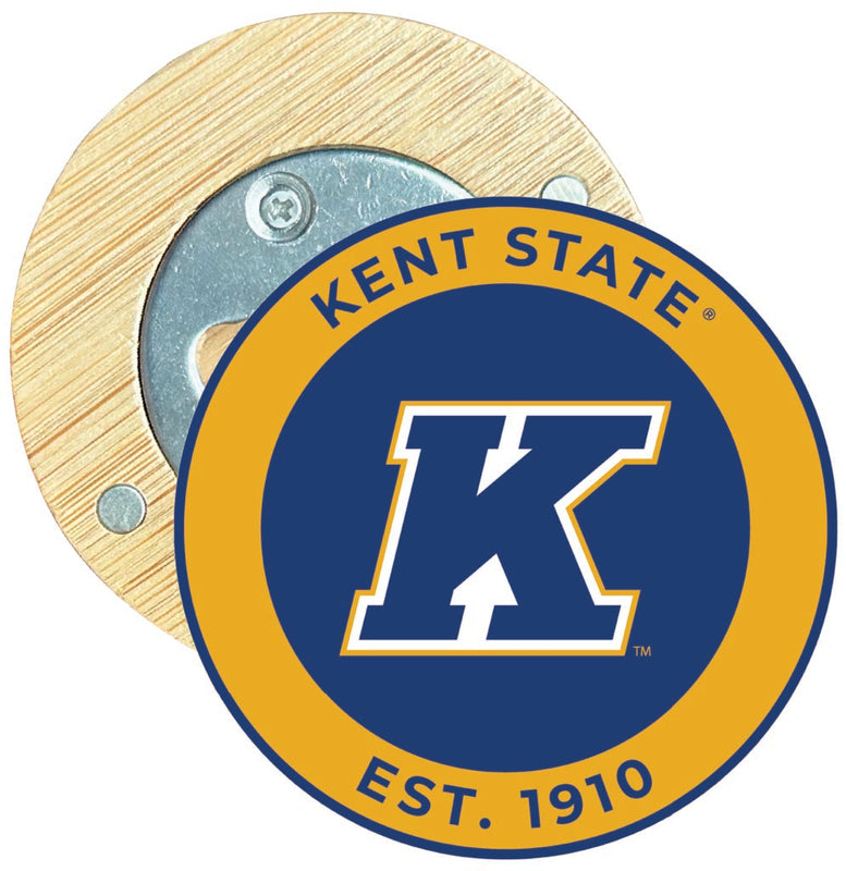 Kent State University Round Wood Magnetic Bottle Opener 2.5" Officially Licensed Collegiate Product 2-Pack