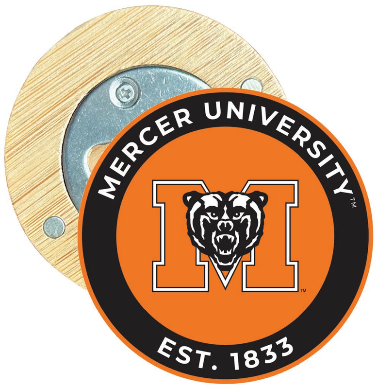 Mercer University Round Wood Magnetic Bottle Opener 2.5" Officially Licensed Collegiate Product 2-Pack