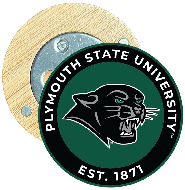 Plymouth State University Round Wood Magnetic Bottle Opener 2.5" Officially Licensed Collegiate Product 4-Pack