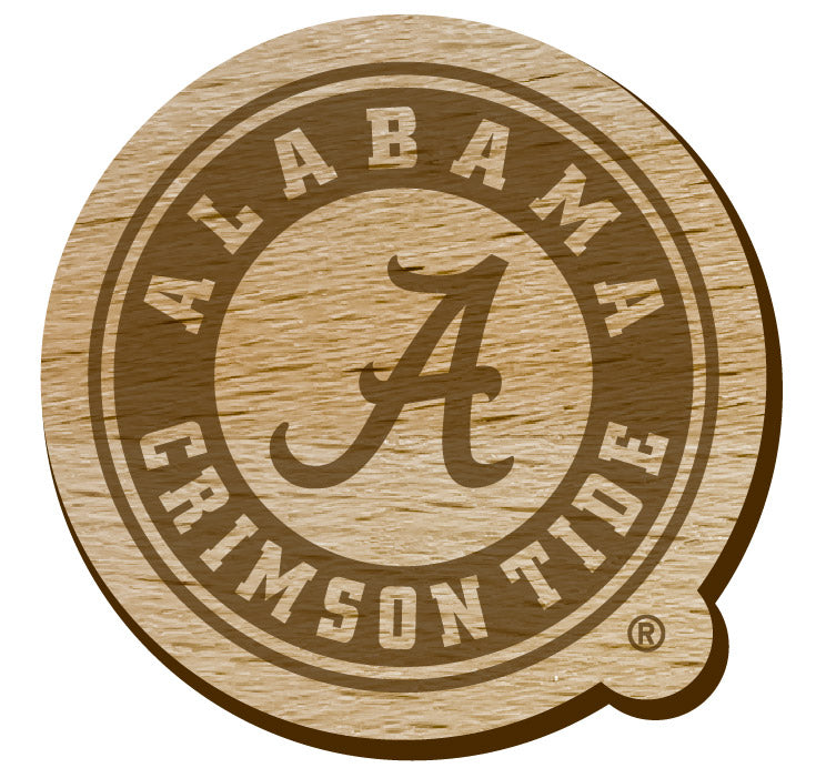 Alabama Crimson Tide Officially Licensed Precision-Cut Wooden Magnet – Printed or Engraved Logo Etched