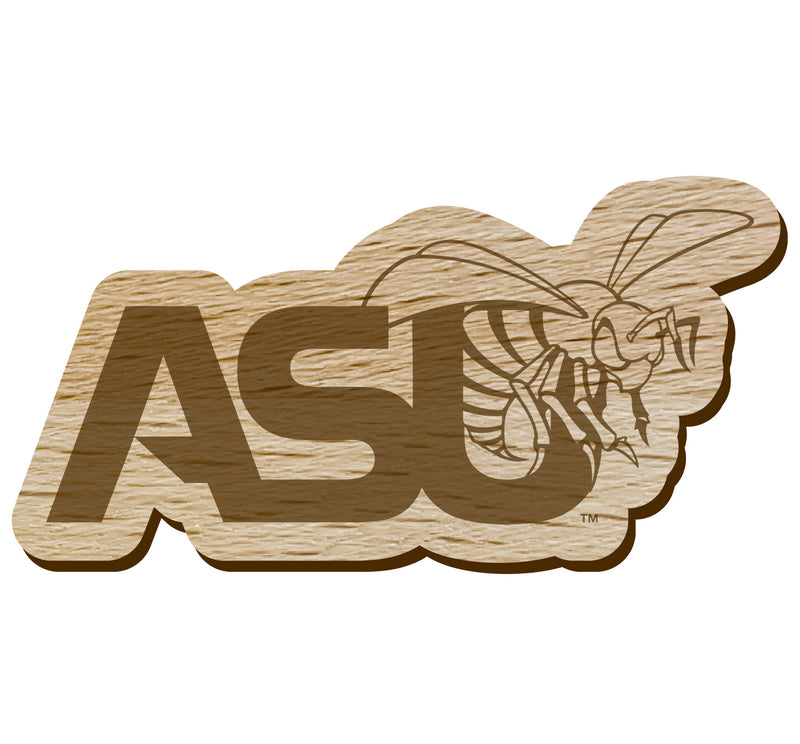 Alabama State University Officially Licensed Precision-Cut Wooden Magnet – Printed or Engraved Logo Etched