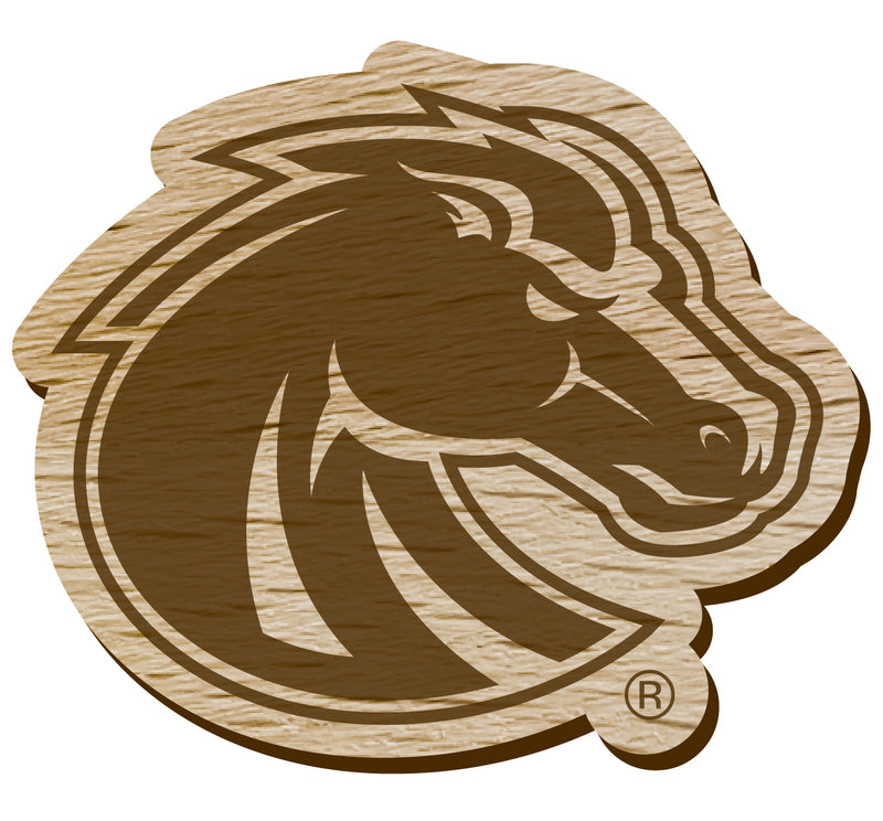 Boise State Broncos Officially Licensed Precision-Cut Wooden Magnet – Printed or Engraved Logo Etched