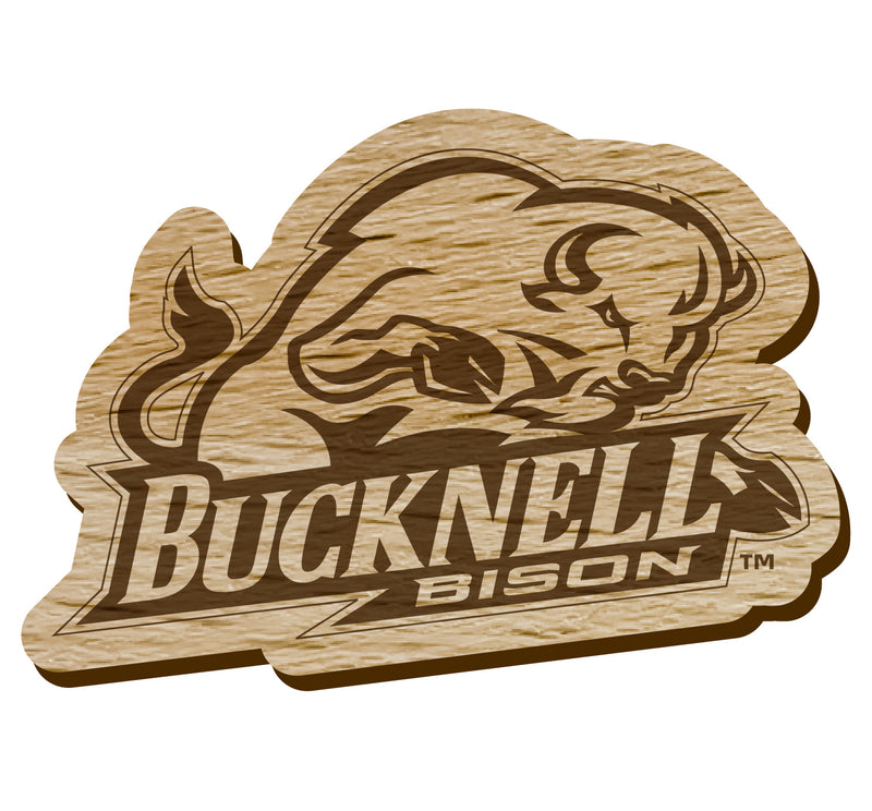 Bucknell University Bison Officially Licensed Precision-Cut Wooden Magnet – Printed or Engraved Logo Etched