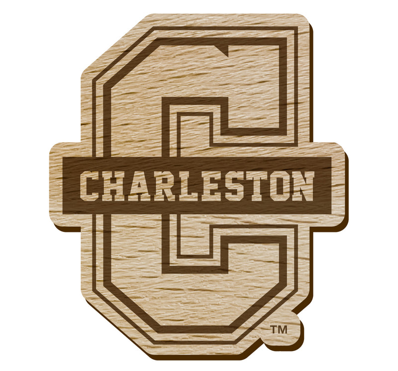 College of Charleston Officially Licensed Precision-Cut Wooden Magnet – Printed or Engraved Logo Etched