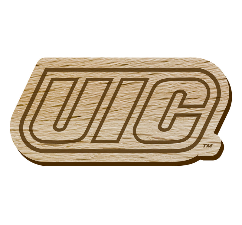 University of Illinois at Chicago Officially Licensed Precision-Cut Wooden Magnet – Printed or Engraved Logo Etched