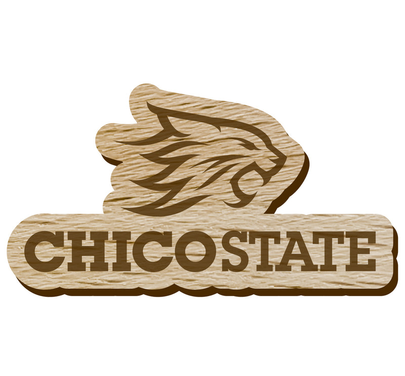 California State University, Chico Officially Licensed Precision-Cut Wooden Magnet – Printed or Engraved Logo Etched