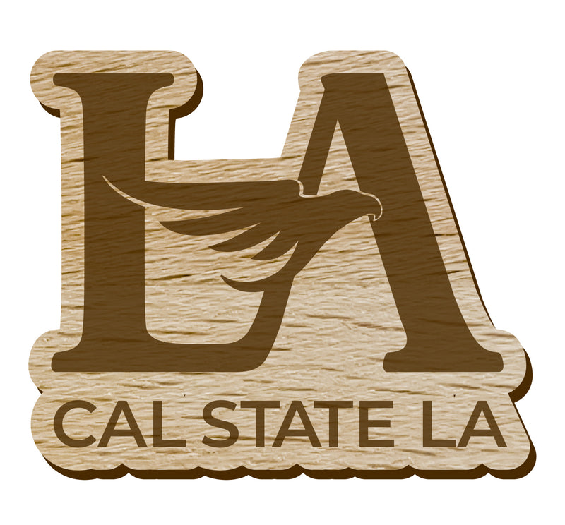 California State University Los Angeles Officially Licensed Precision-Cut Wooden Magnet – Printed or Engraved Logo Etched