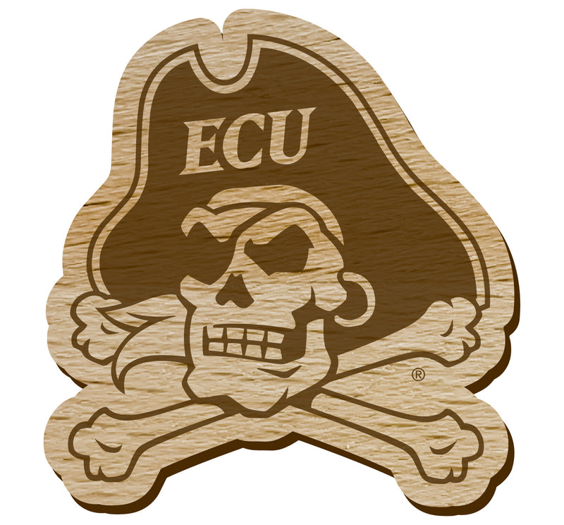 East Carolina Pirates Officially Licensed Precision-Cut Wooden Magnet – Printed or Engraved Logo Etched