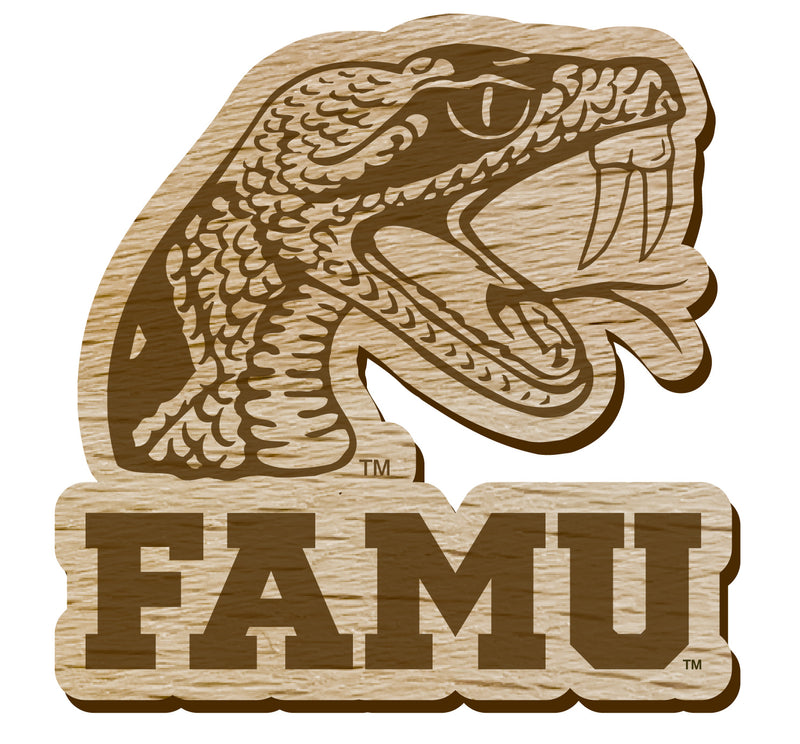 Florida A&M Rattlers Officially Licensed Precision-Cut Wooden Magnet – Printed or Engraved Logo Etched