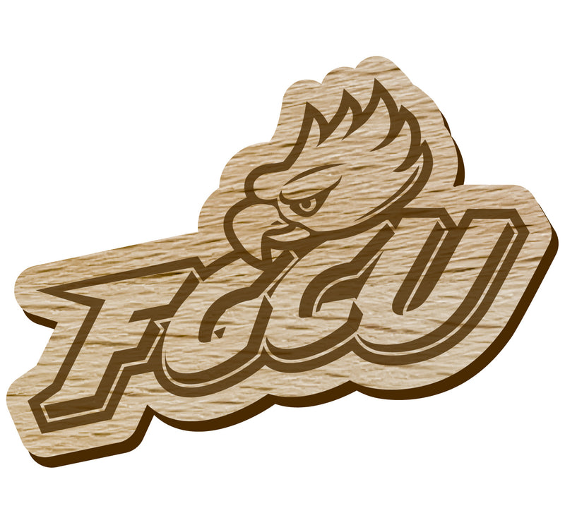 Florida Gulf Coast Eagles Officially Licensed Precision-Cut Wooden Magnet – Printed or Engraved Logo Etched