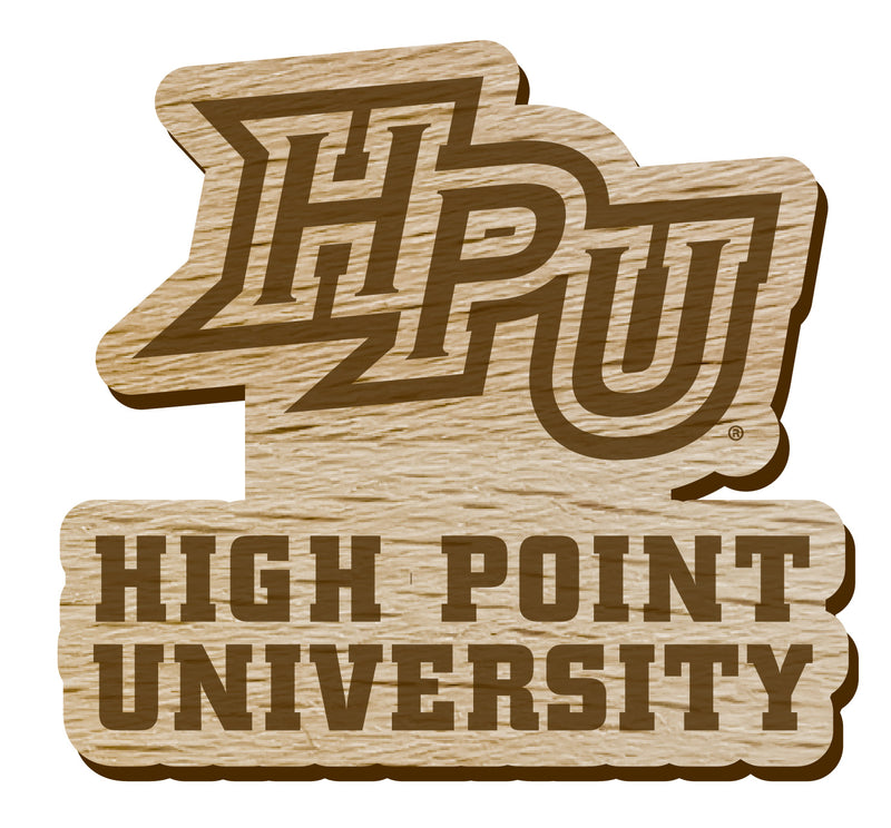 High Point University Officially Licensed Precision-Cut Wooden Magnet – Printed or Engraved Logo Etched