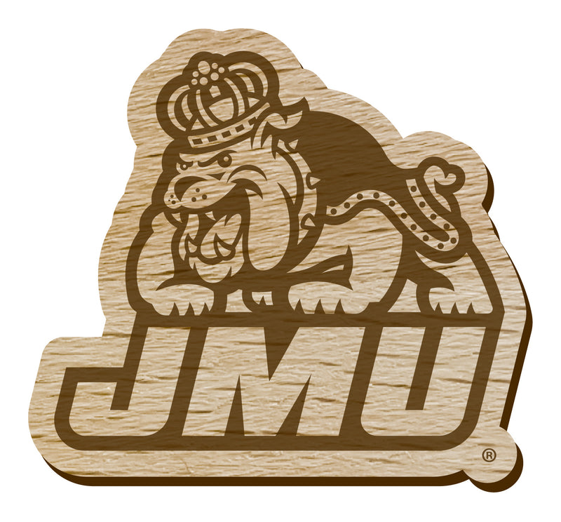 James Madison Dukes Officially Licensed Precision-Cut Wooden Magnet – Printed or Engraved Logo Etched