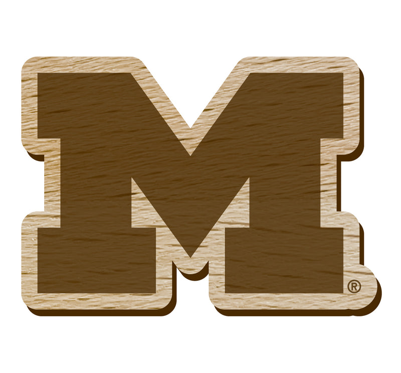 Michigan Wolverines Officially Licensed Precision-Cut Wooden Magnet – Printed or Engraved Logo Etched