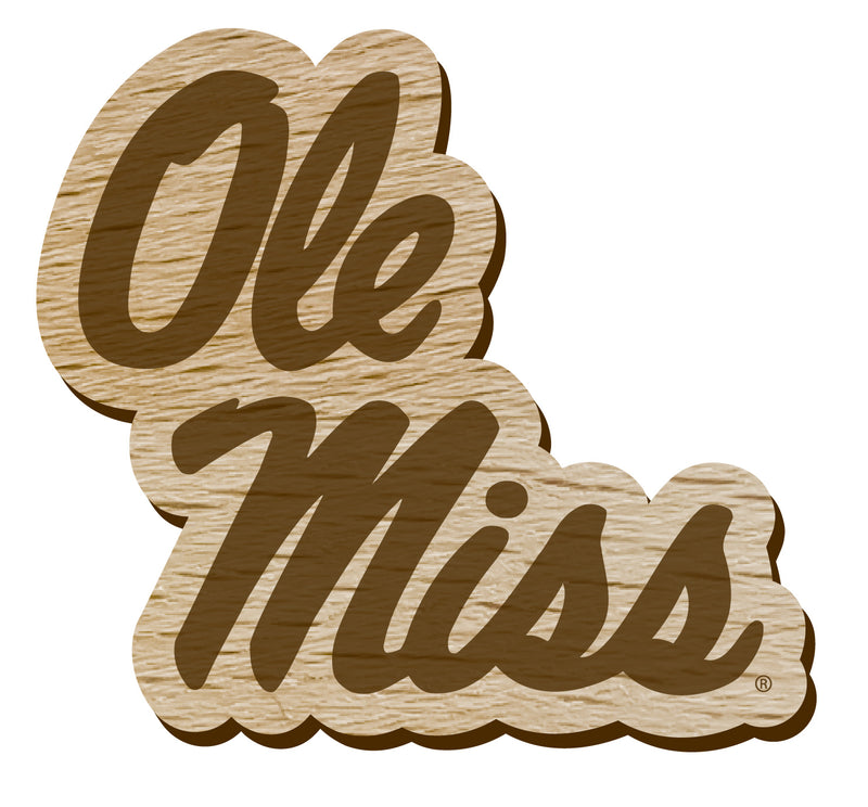 Mississippi Rebels "Ole Miss" Officially Licensed Precision-Cut Wooden Magnet – Printed or Engraved Logo Etched