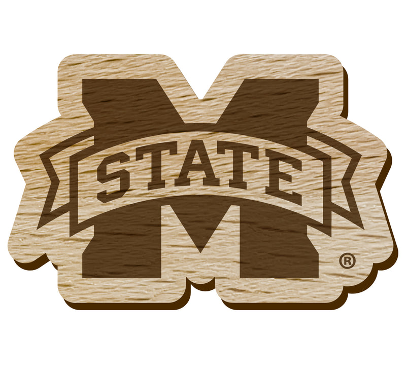 Mississippi State Bulldogs Officially Licensed Precision-Cut Wooden Magnet – Printed or Engraved Logo Etched