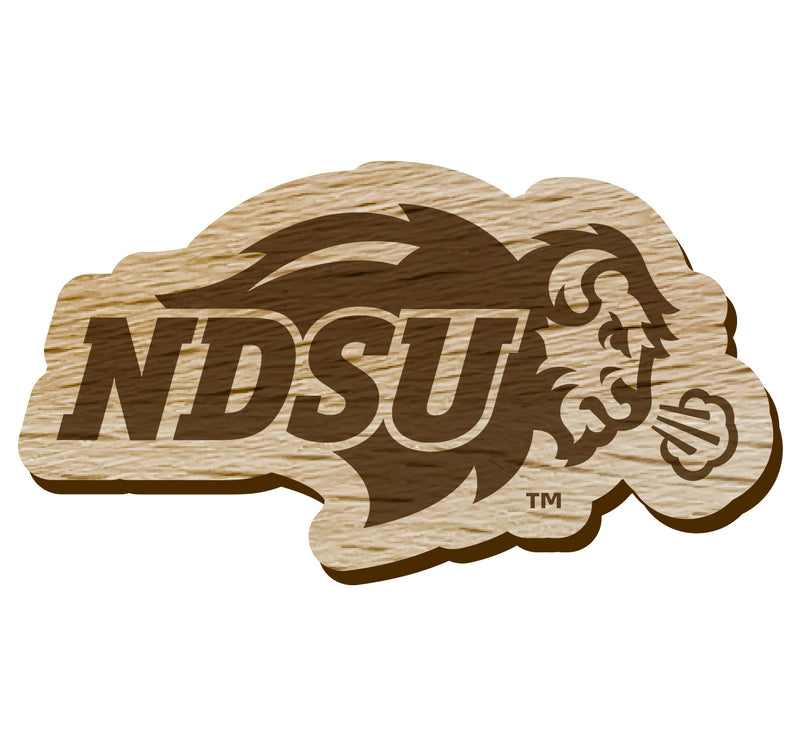 North Dakota State Bison Officially Licensed Precision-Cut Wooden Magnet – Printed or Engraved Logo Etched