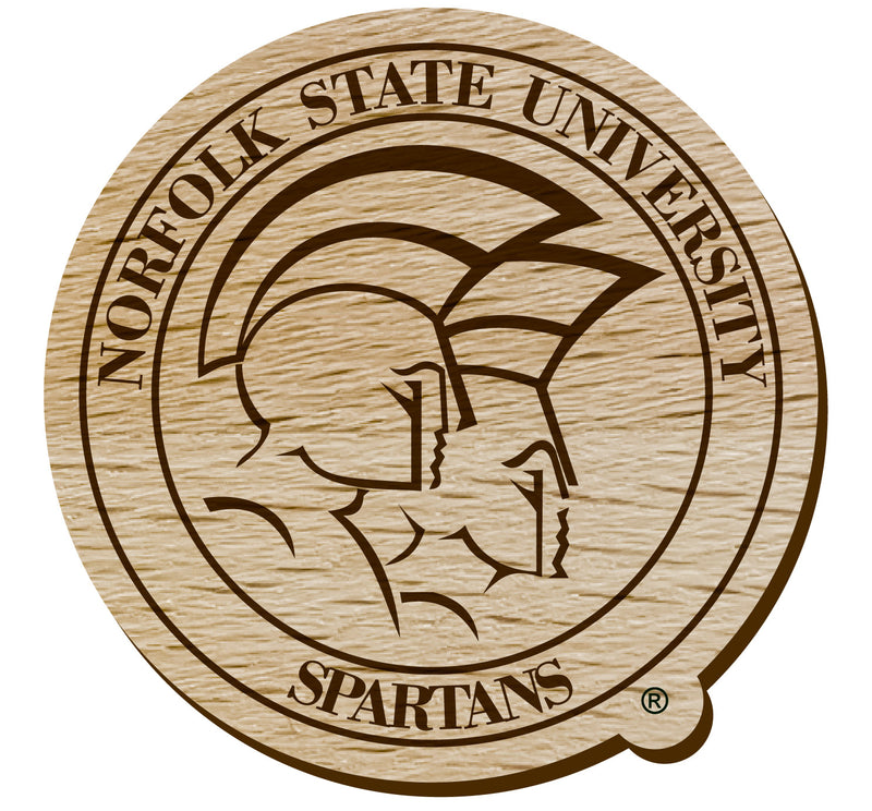 Norfolk State University Officially Licensed Precision-Cut Wooden Magnet – Printed or Engraved Logo Etched
