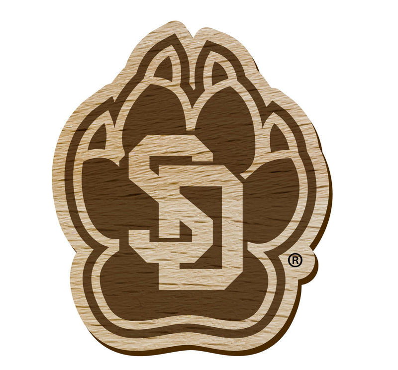 South Dakota Coyotes Officially Licensed Precision-Cut Wooden Magnet – Printed or Engraved Logo Etched