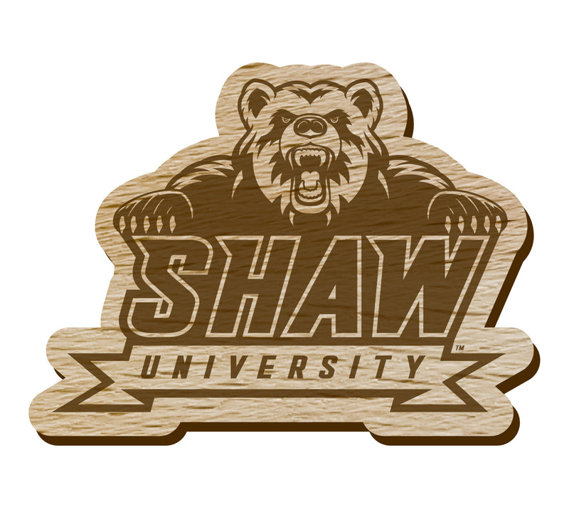 Shaw University Bears Officially Licensed Precision-Cut Wooden Magnet – Printed or Engraved Logo Etched