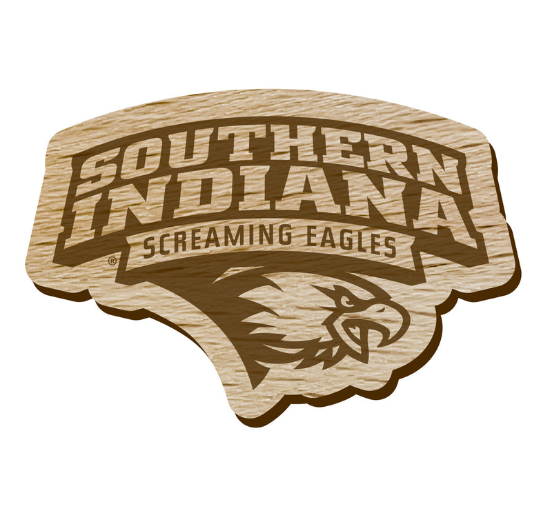 University of Southern Indiana Officially Licensed Precision-Cut Wooden Magnet – Printed or Engraved Logo Etched