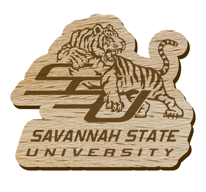 Savannah State University Officially Licensed Precision-Cut Wooden Magnet – Printed or Engraved Logo Etched