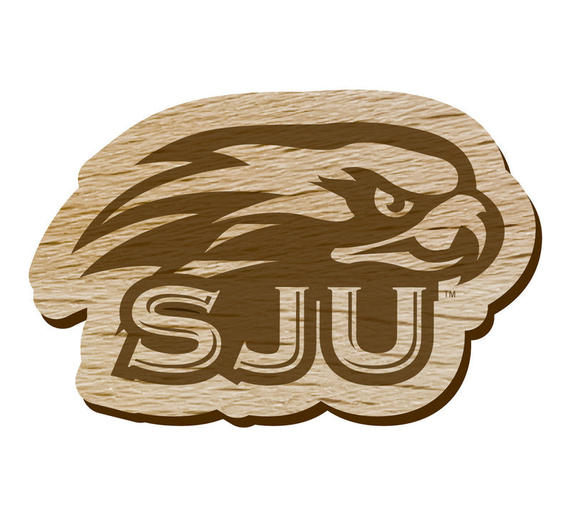Saint Joseph's University Hawks Officially Licensed Precision-Cut Wooden Magnet – Printed or Engraved Logo Etched