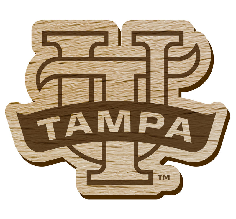 University of Tampa Spartans Officially Licensed Precision-Cut Wooden Magnet – Printed or Engraved Logo Etched