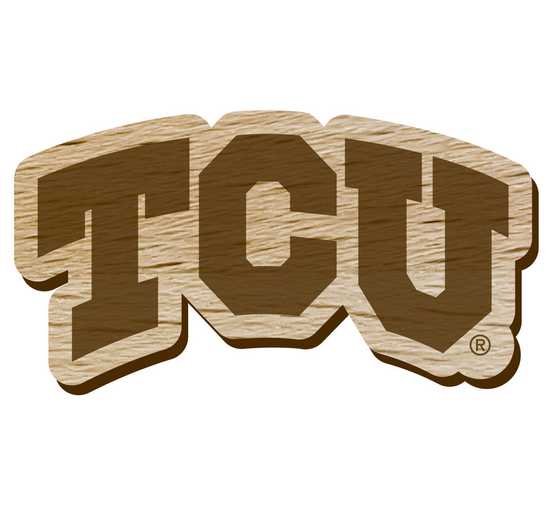 Texas Christian University Officially Licensed Precision-Cut Wooden Magnet – Printed or Engraved Logo Etched