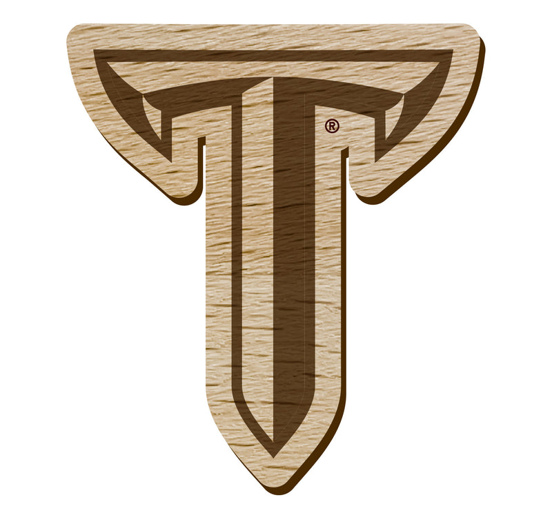 Troy University Officially Licensed Precision-Cut Wooden Magnet – Printed or Engraved Logo Etched