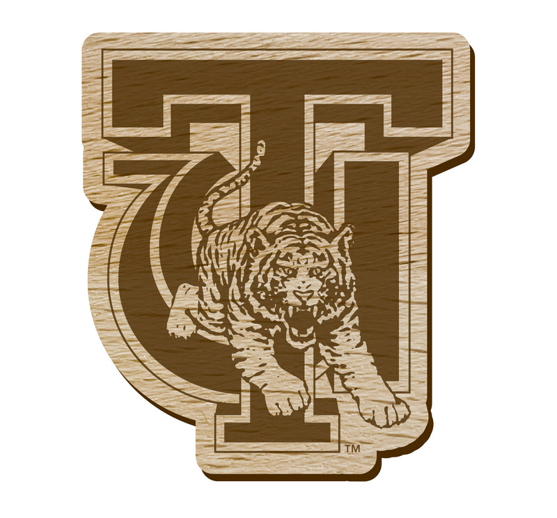 Tuskegee University Officially Licensed Precision-Cut Wooden Magnet – Printed or Engraved Logo Etched