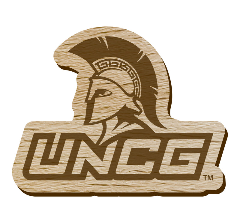 North Carolina Greensboro Spartans Officially Licensed Precision-Cut Wooden Magnet – Printed or Engraved Logo Etched