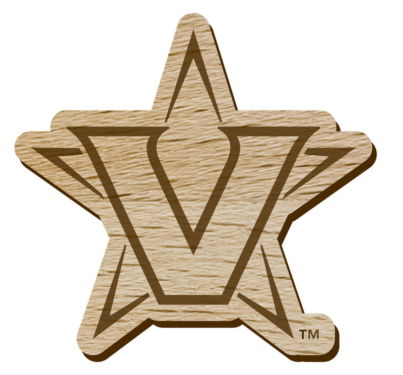 Vanderbilt University Officially Licensed Precision-Cut Wooden Magnet – Printed or Engraved Logo Etched