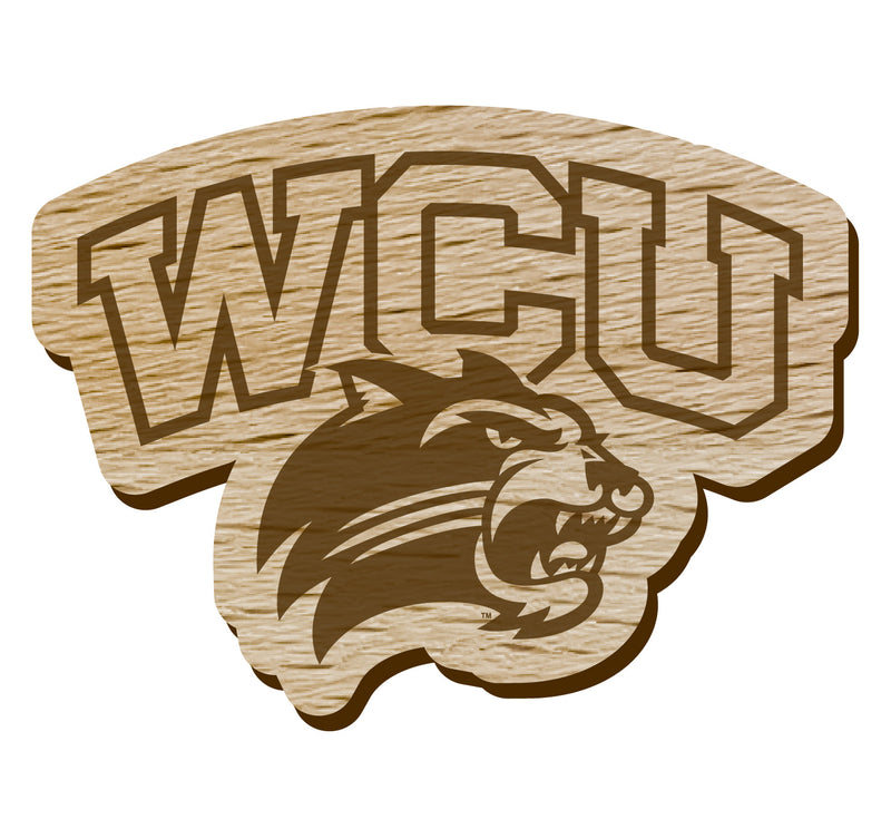 Western Carolina University Officially Licensed Precision-Cut Wooden Magnet – Printed or Engraved Logo Etched