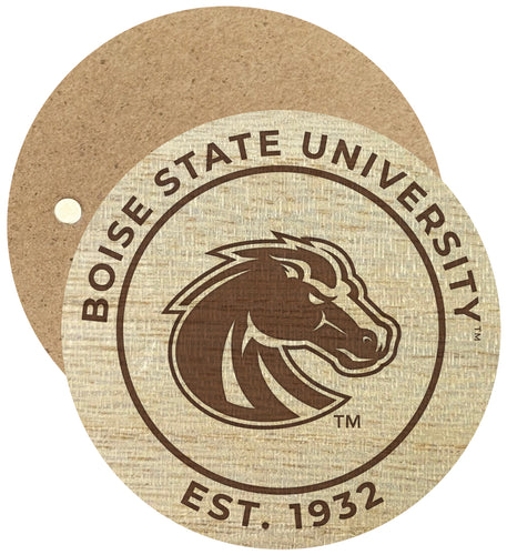 Boise State Broncos Engraved Round Wooden 2.5