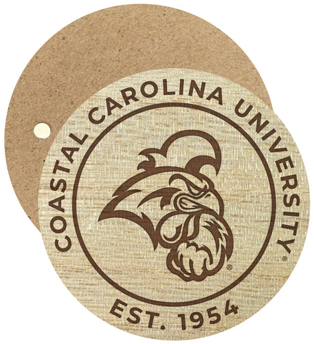 Coastal Carolina University Engraved Round Wooden 2.5