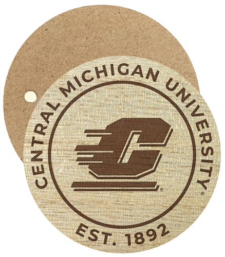 Central Michigan University Engraved Round Wooden 2.5