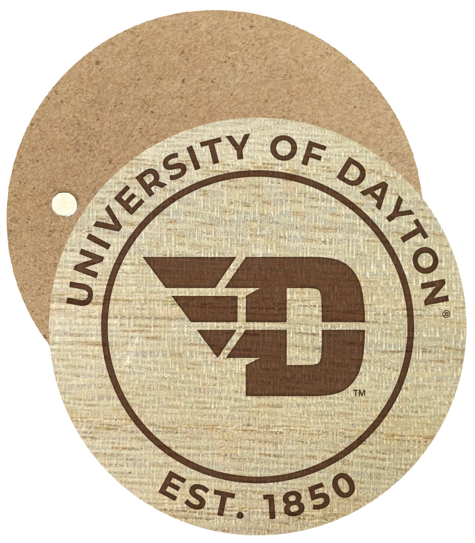 Dayton Flyers Engraved Round Wooden 2.5