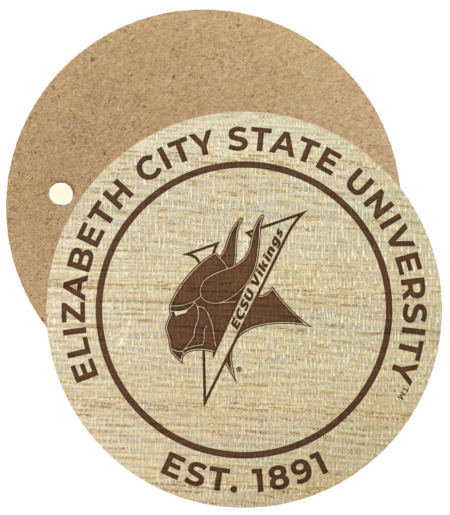 Elizabeth City State University Engraved Round Wooden 2.5