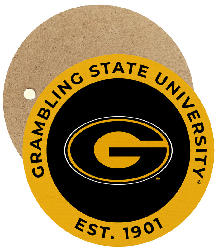 Grambling State Tigers Round Wooden 2.5" Fridge Magnet Officially Licensed Collegiate Product 2-Pack