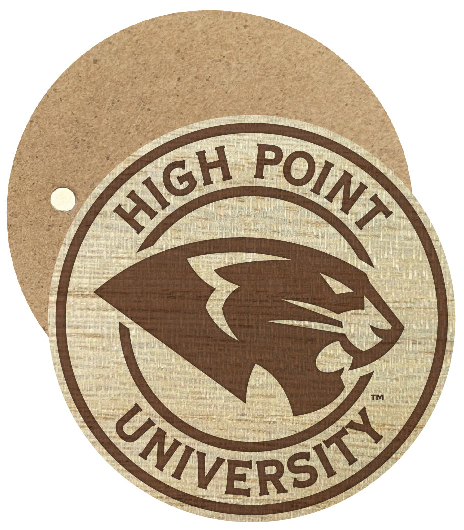 High Point University Engraved Round Wooden 2.5