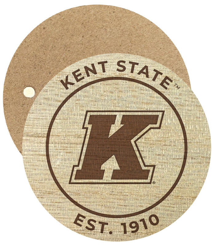 Kent State University Engraved Round Wooden 2.5" Fridge Magnet Officially Licensed Collegiate Product 2-Pack