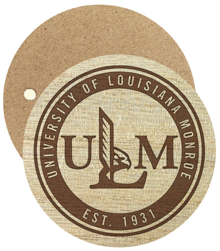 University of Louisiana Monroe Engraved Round Wooden 2.5