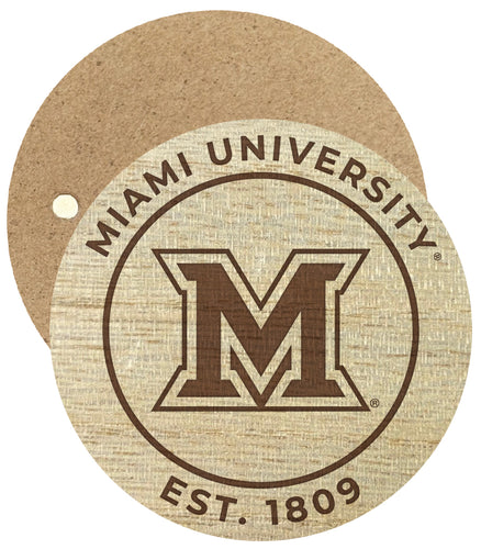 Miami University of Ohio Engraved Round Wooden 2.5