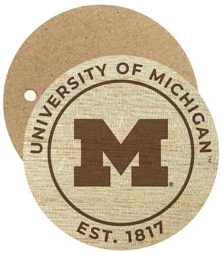 Michigan Wolverines Engraved Round Wooden 2.5