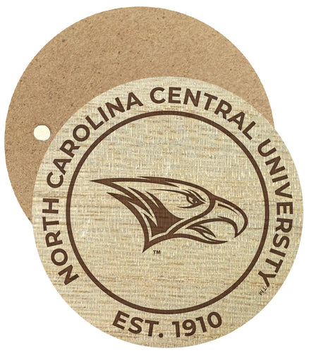 North Carolina Central Eagles Engraved Round Wooden 2.5