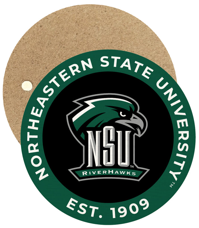 Northeastern State University Riverhawks Round Wooden 2.5" Fridge Magnet Officially Licensed Collegiate Product Single