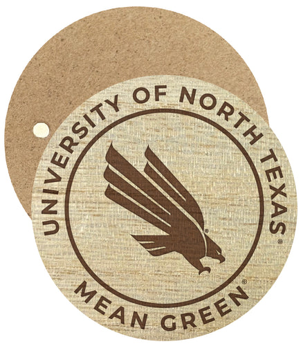 North Texas Engraved Round Wooden 2.5